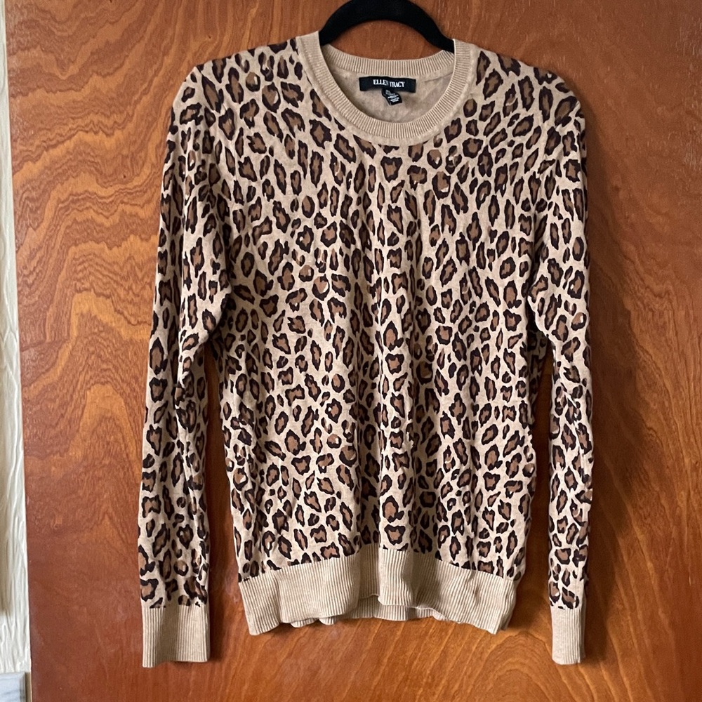 Ellen Tracy cheetah sweater